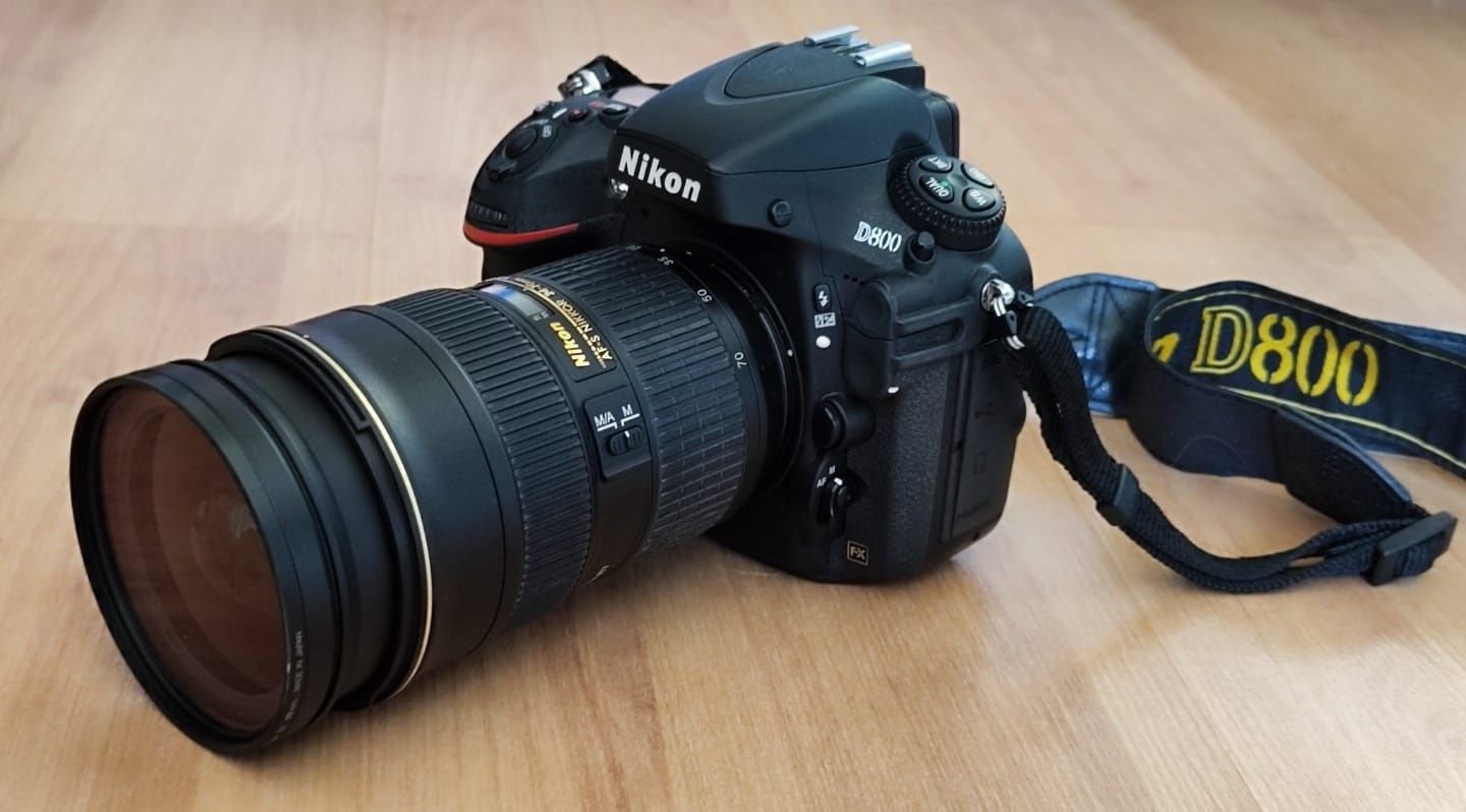 Nikon D800 + Nikkor AF-S 24-70 1:2,8G ED doskonały stan