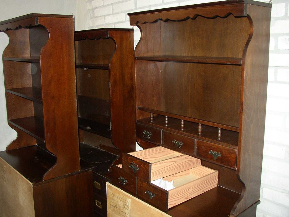 Zestaw mebli drewnianych vintage PRL