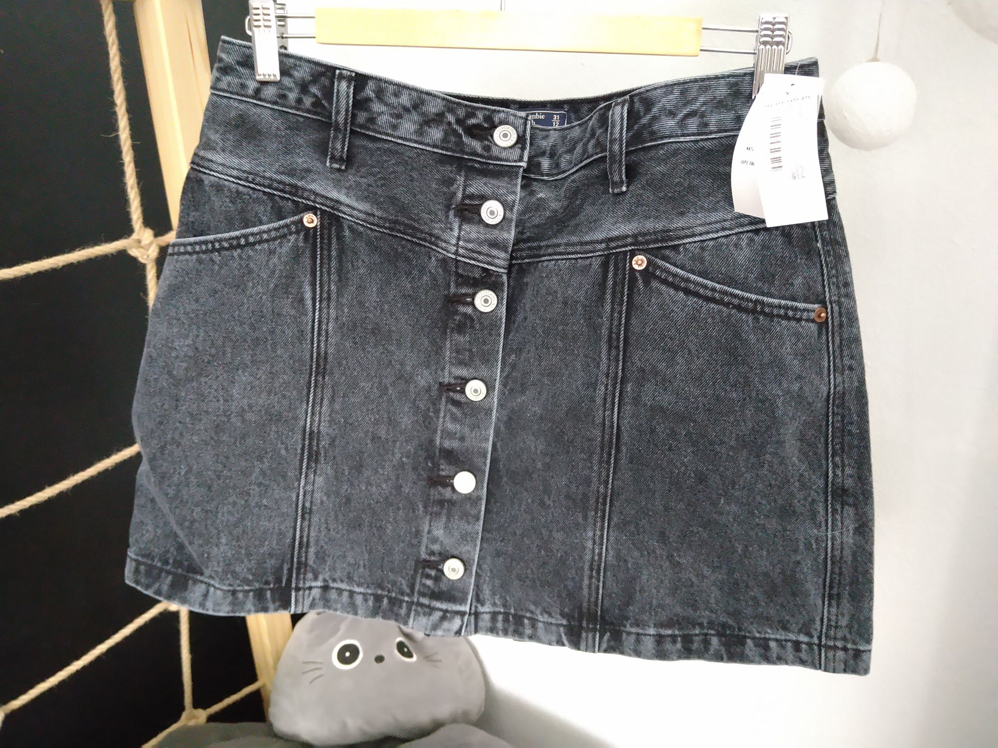 Abercrombie & fitch 31 rozmiar 40/L jeansowa spódnica jeans szary