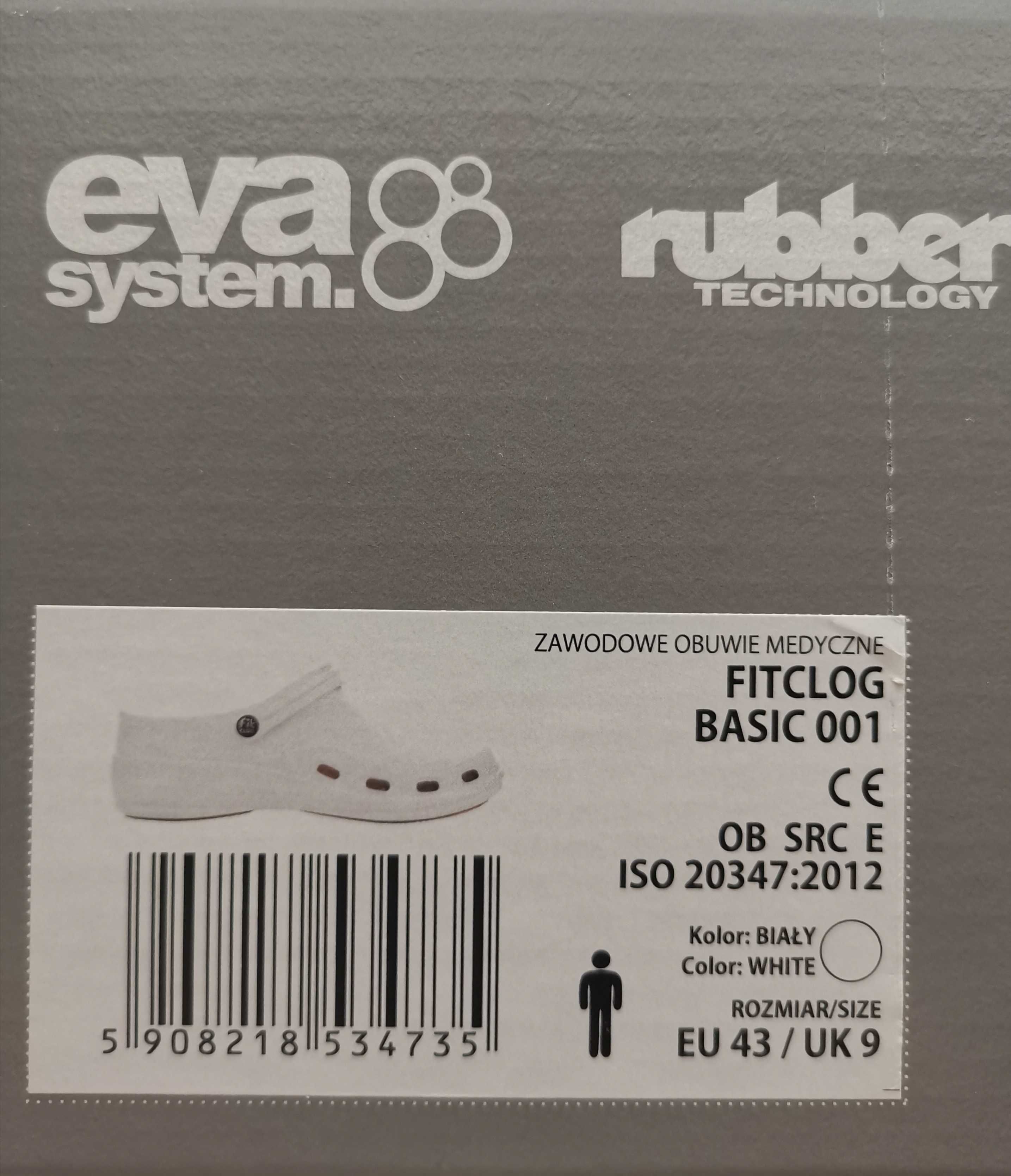 Fitclog klapki białe 43