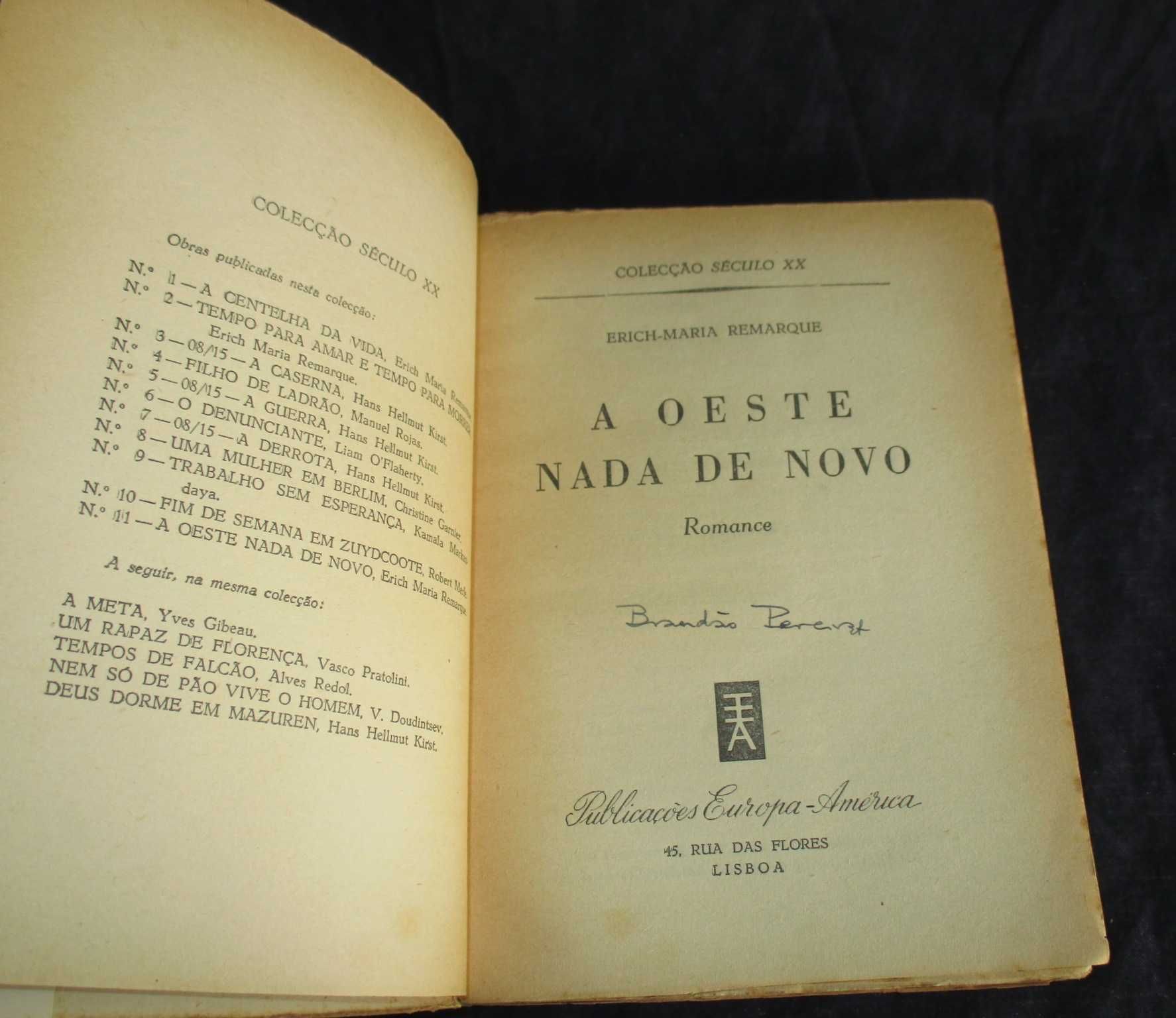 Livro A Oeste Nada de Novo Erich Maria Remarque