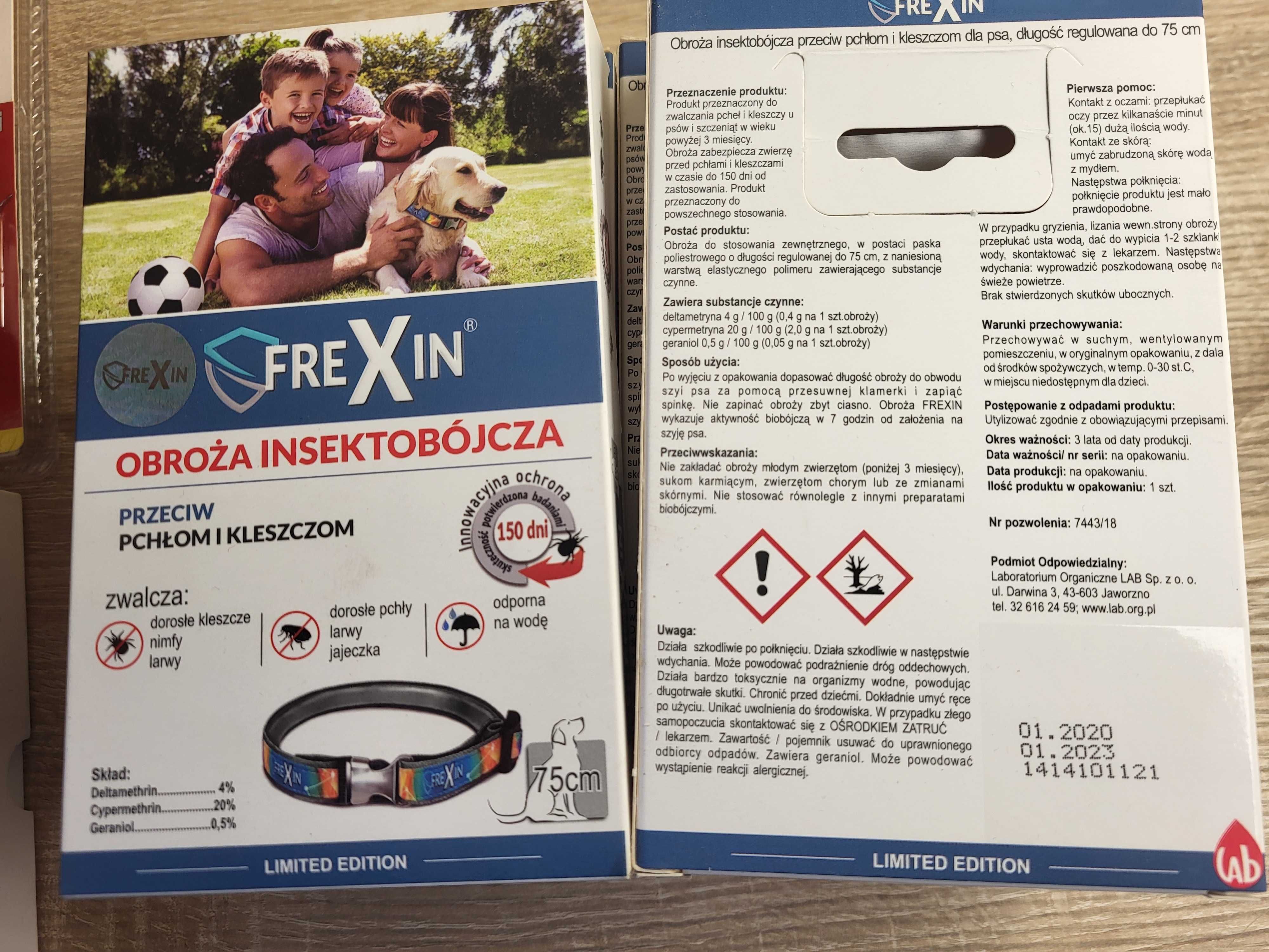 Frexin obroża INSEKTOBUJCZA - NOWE cena zax2szt - po terminie ważności