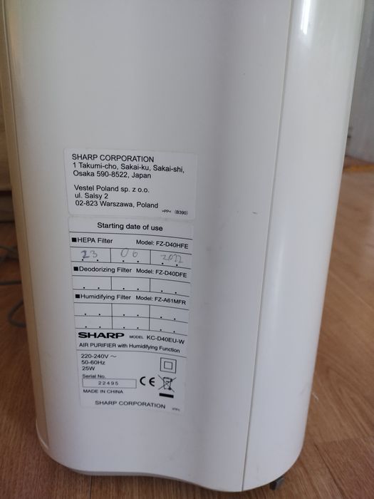 Oczyszcza powietrza Sharp KC-D-40EU-W