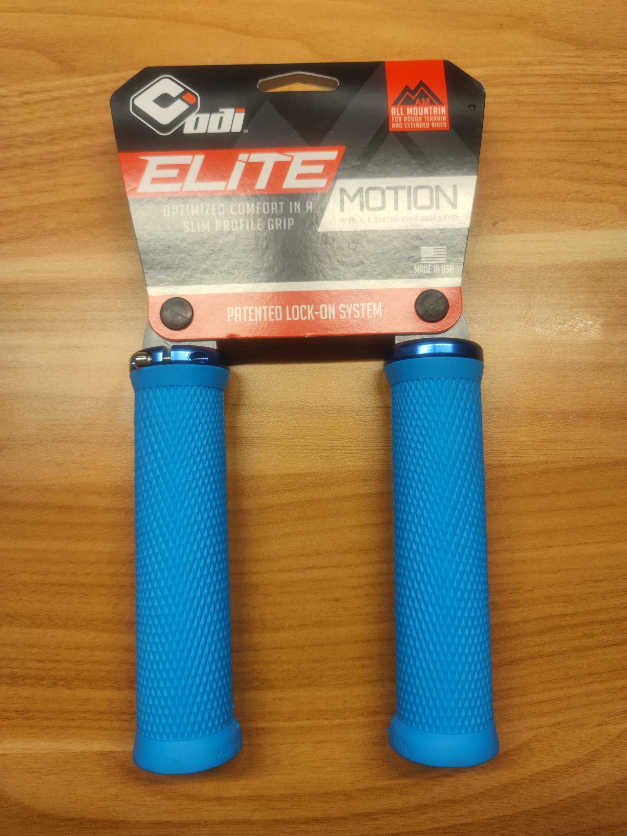 Gripy chwyty rowerowe ODI Elite Motion V2.1 Lock-On niebieskie nowe