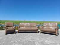 Idealny zestaw wypoczynkowy 3+2+1 skóra naturalna marki DES Sofa Line
