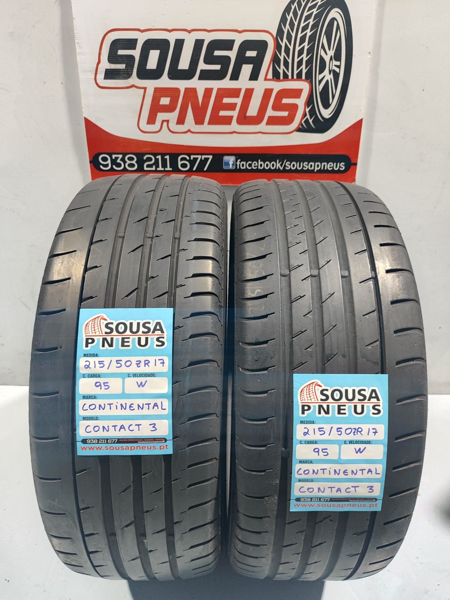 2 pneus semi novos 215-50R17 Continental - Oferta dos Portes