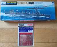 #080 - Aoshima, 1/700, Sendai model krążownika lekkiego + zestaw PE