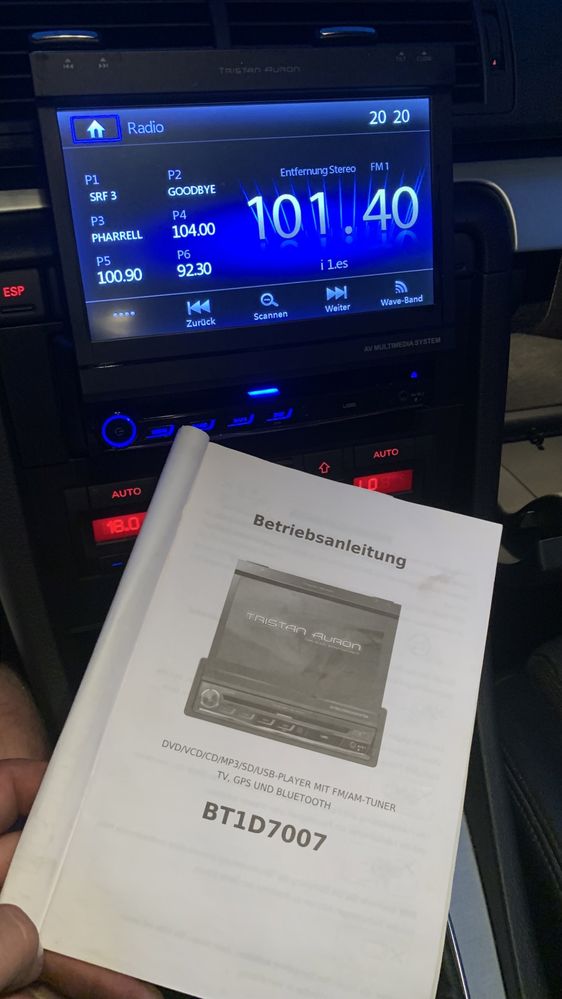 RADIO wysuwane TRISTAN Bluetooth DVD nawigacja USB sb