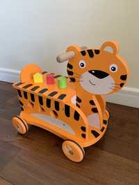 Jeździk sorter tygrys zabawka edukacyjna drewniana Carousel