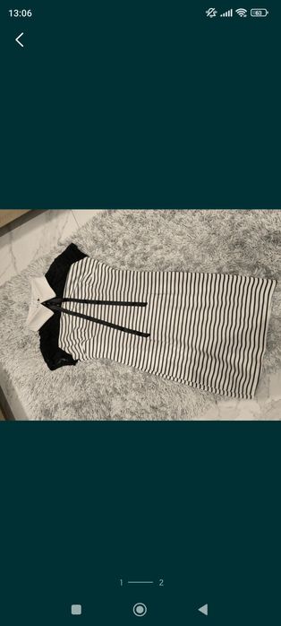 Sukienka roz s z kołnierzykiem i koronką