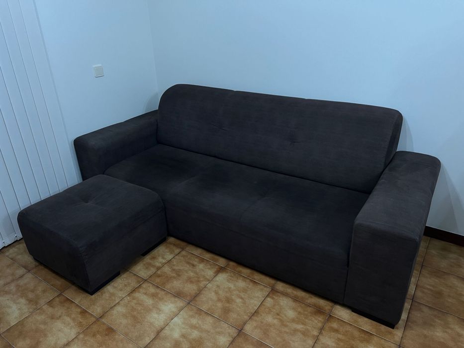 Sofá de 3 lugares com opção de chaise longue
