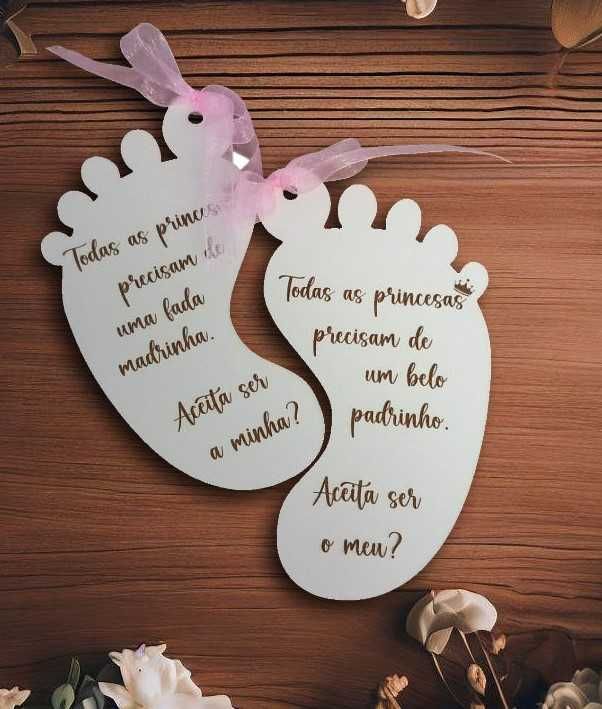 Convite Padrinhos em MDF