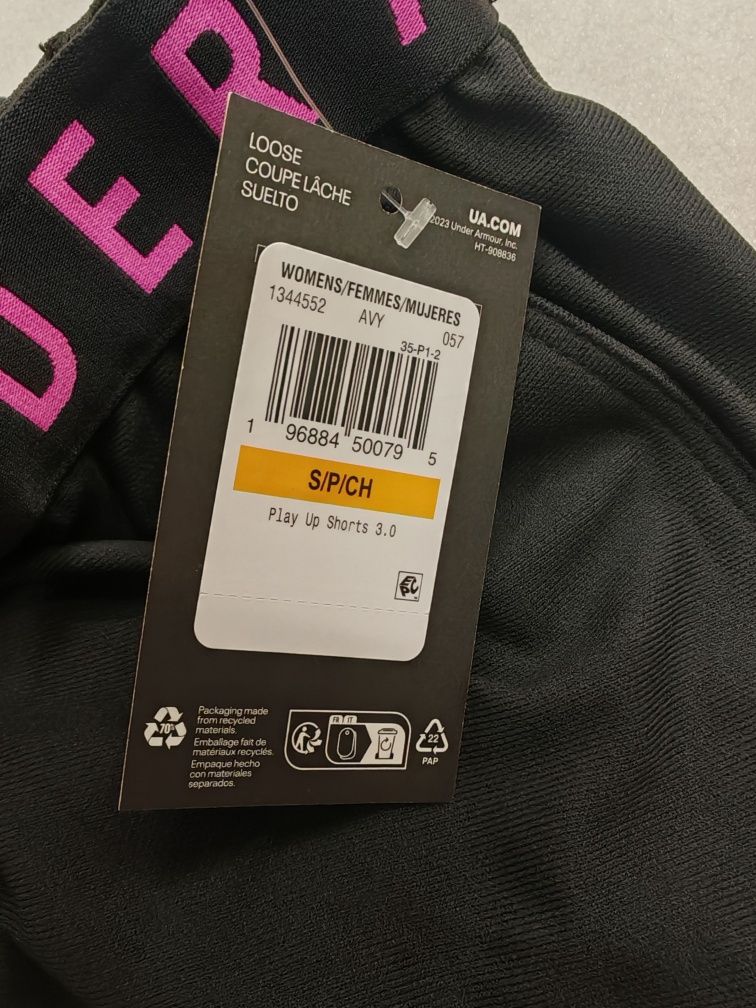 Spodenki damskie szorty fit fitness krótkie Under Armour USA
z różowym