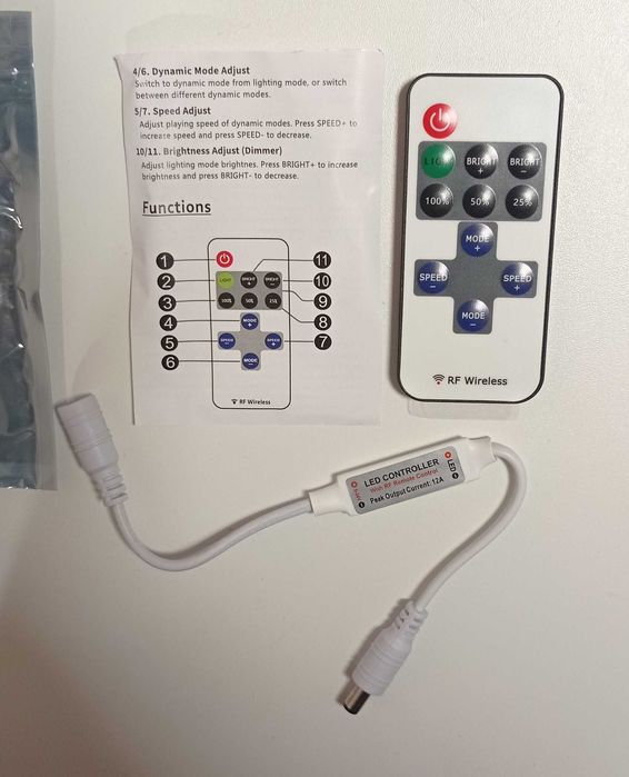 Світильник неоновий "Троянда" + БЖ 12В 5А (PL-P-60-12) + контролер д/у