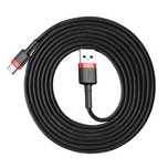 BASEUS kabel USB A do Typ C 3A Cafule 100 cm czarno czerwony