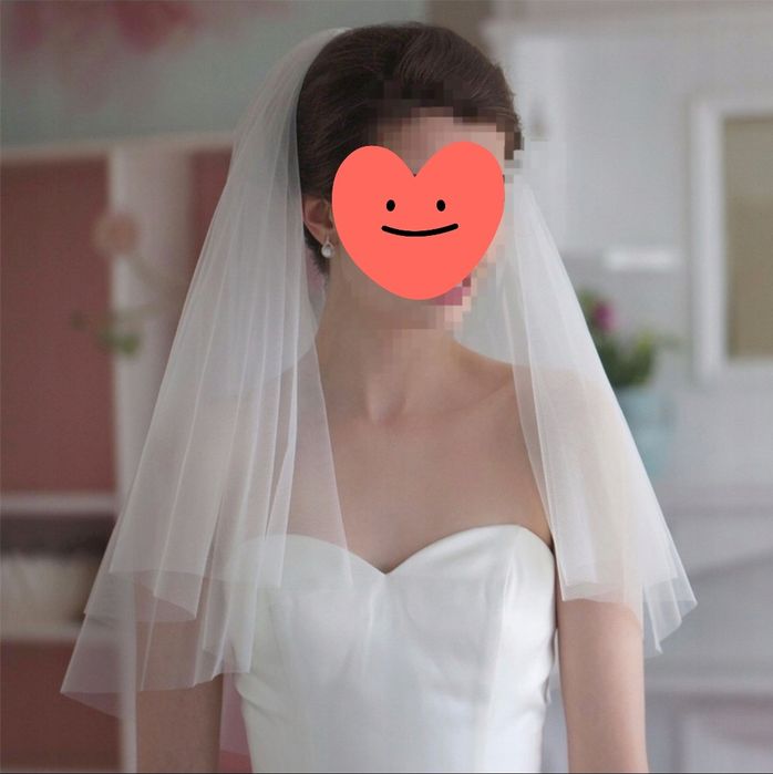 WELON ŚLUBNY dwie warstwy 60/80cm Biały