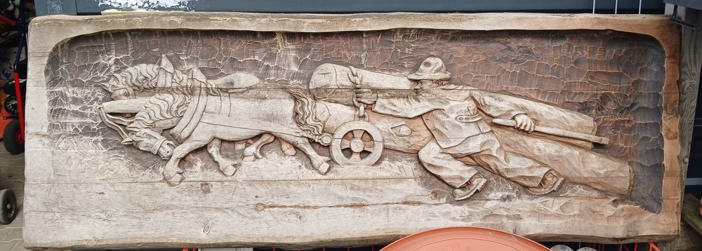 Obraz drewniany rzezbiony w drewnie