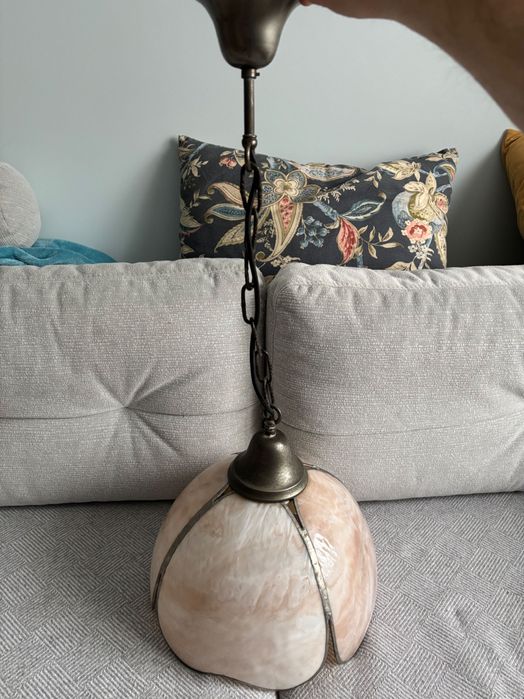 Stara witrażowa lampa wisząca
