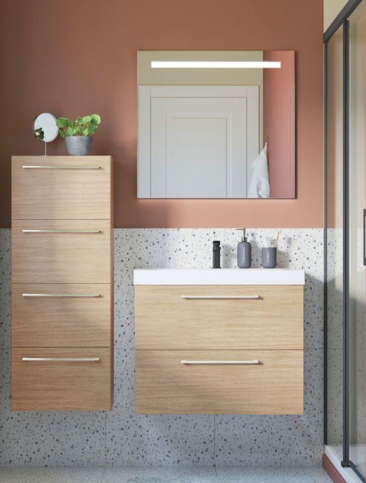 Szafka pod umywalkę 75 cm jasny dąb szafka łazienkowa