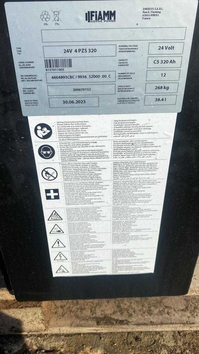 Bateria trakcyjna 24V 320Ah 06.2023rok