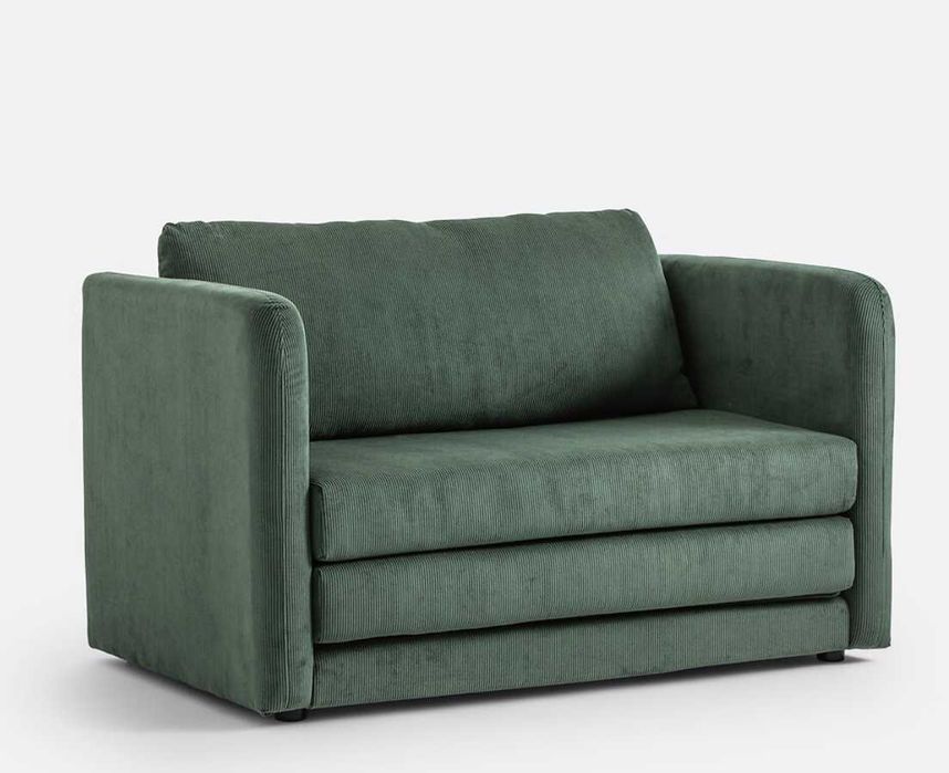 Sofá-cama 1 lugar bombazina verde