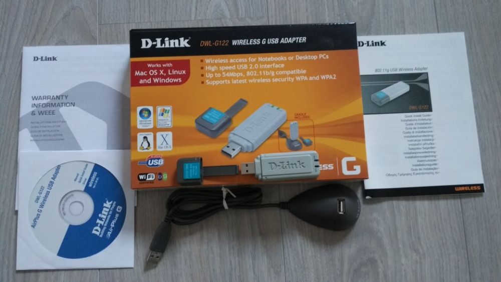 D-Link DWL-G122 Wireless-G USB Dongle + Cradle