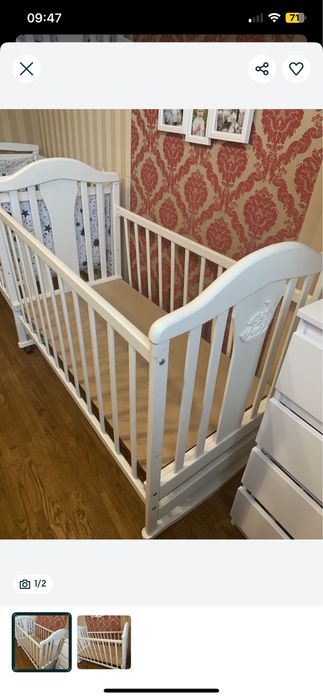 Дитяче ліжечко з матрацом