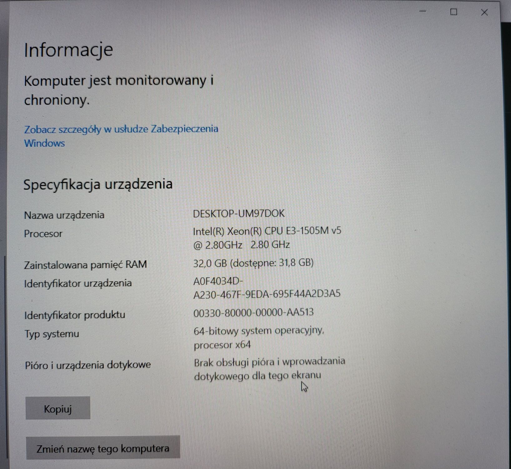 Laptop Notebook DELL Precision 5510 XEON i7 2.8 GHz 32 GB 480 GB SSD