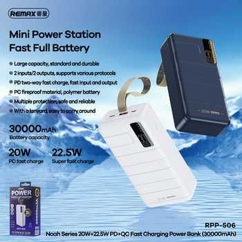 REMAX POWERBANK 30000mAh - USB + TYP C - PD 20W QC 22,5W