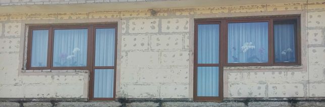 Komplet Drzwi balkonowe,okna złoty dąb