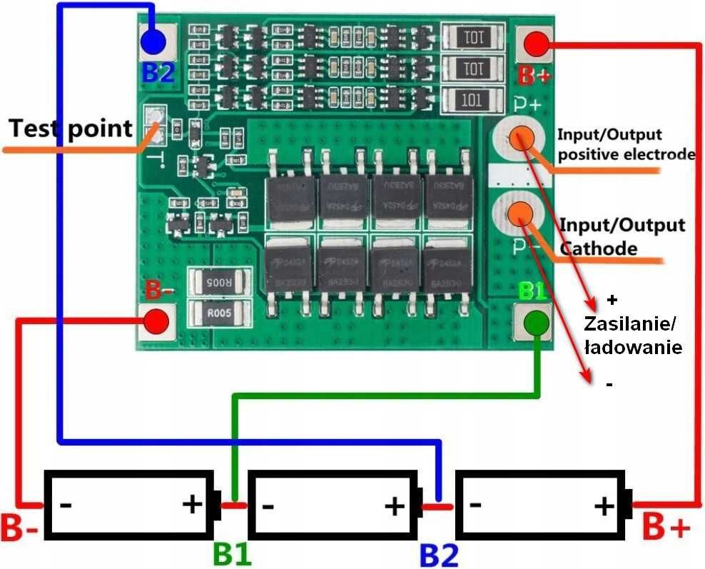 Moduł ładowarki BMS 3S 25A 12,6V Li-ion 18650 Ładowarka balanser
