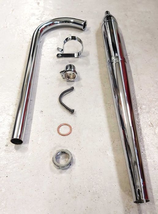 Motorower Simson SR 1, 2 Tłumik Kolanko Wydech Komplet NOWY !!