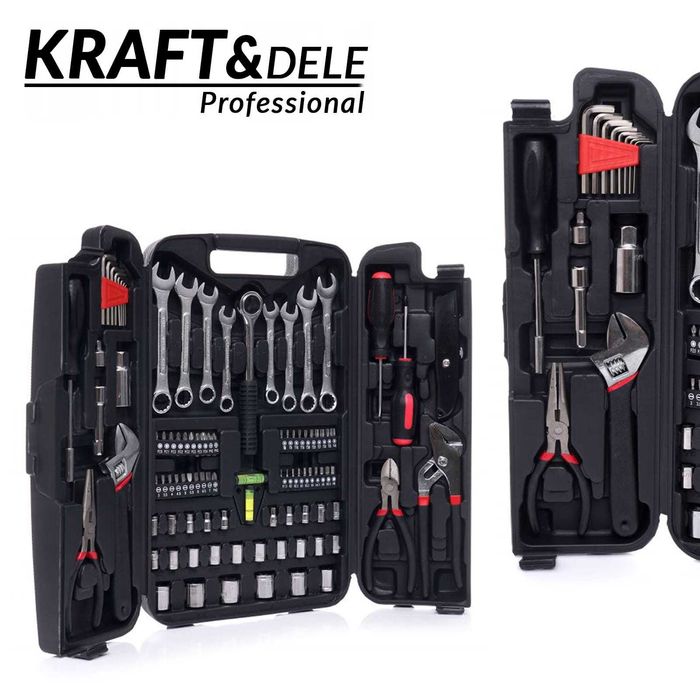 KRAFT&DELE Zestaw Narzędzi W Walizce Klucze Nasadki Cęgi 95el KD10830