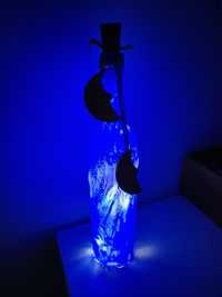 Butelka księżycowa - lampka ręcznie malowana handmade