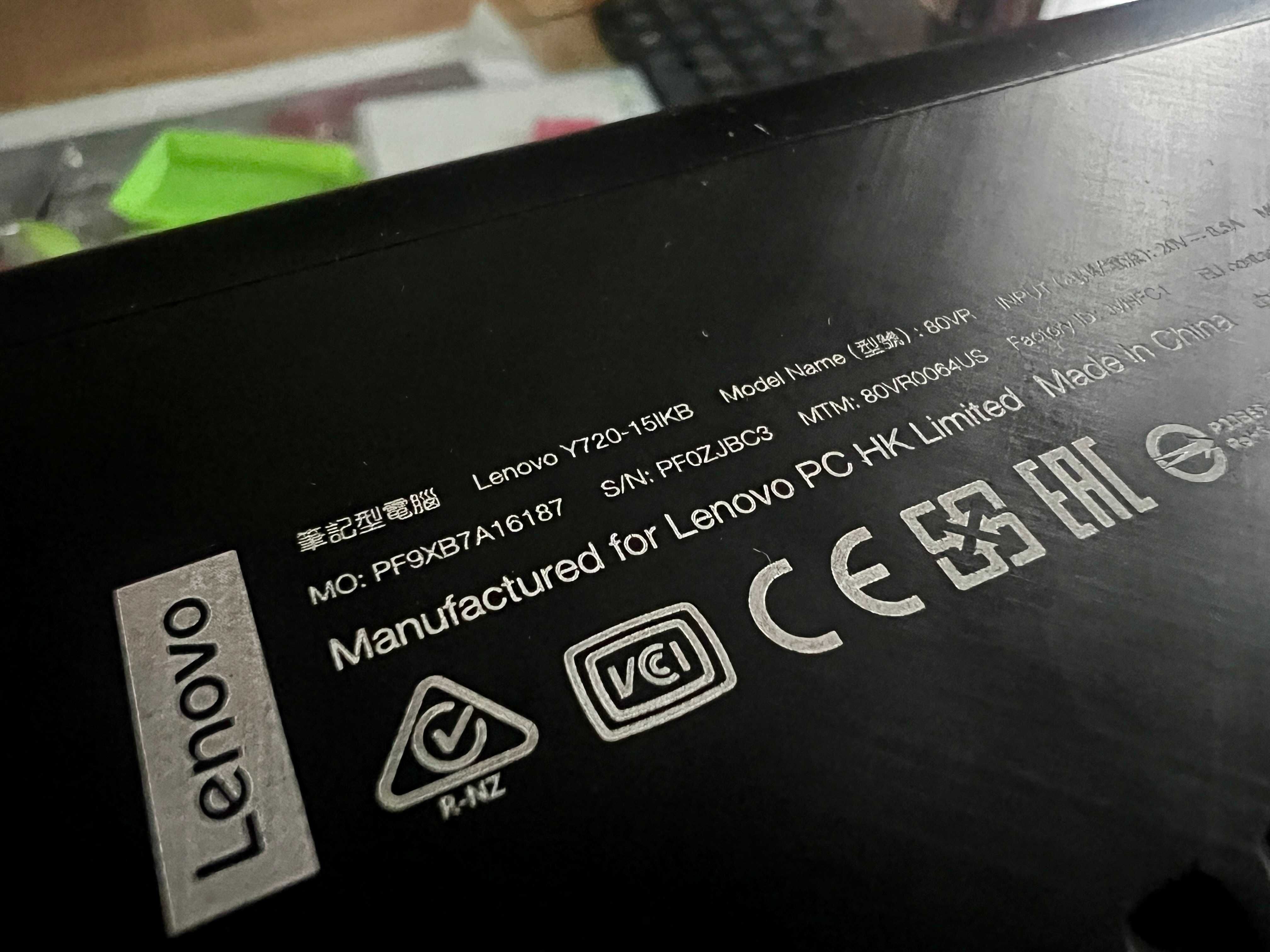 Laptop Gamingowy Lenovo Legion Y720 i7 GTX1060 32gb RAM