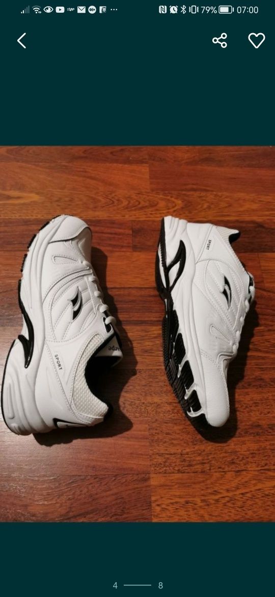 Sportowe Buty Męskie Na Codzień Do Biegania Lekkie Wygodne Białe *