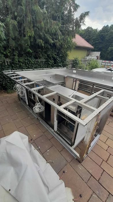 bar wyspa barowa ze stali nierdzewnej inox z płyta chłodniczą