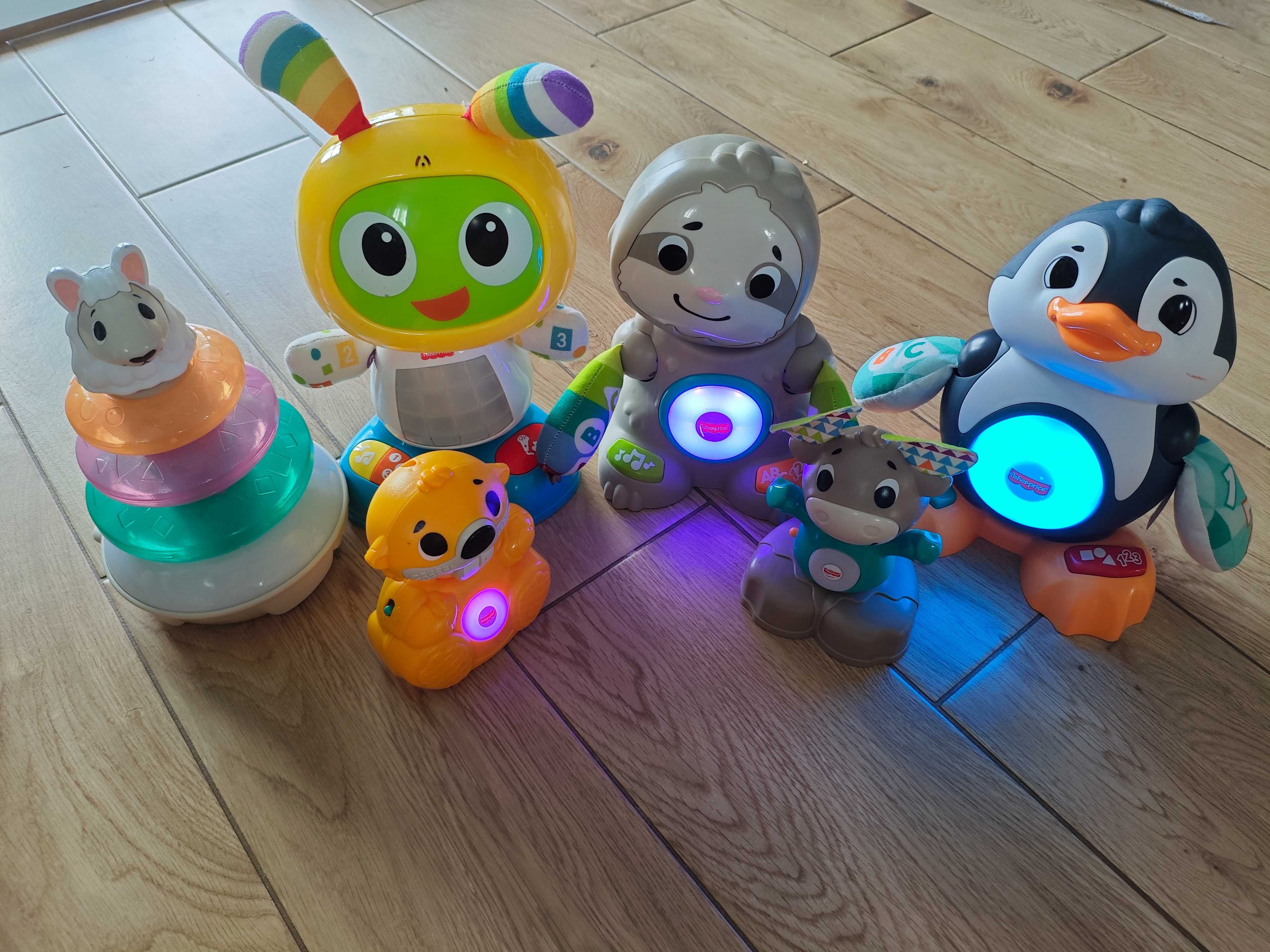 Linkimals Fisher Price zestaw łoś bóbr pingwin leniwiec Lama plus Bebo