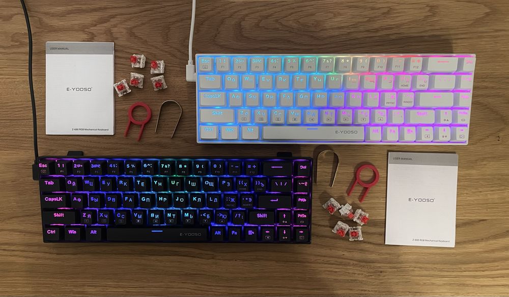 НОВІ Механічні Клавіатури E-YOOSO Z686 RGB / RED