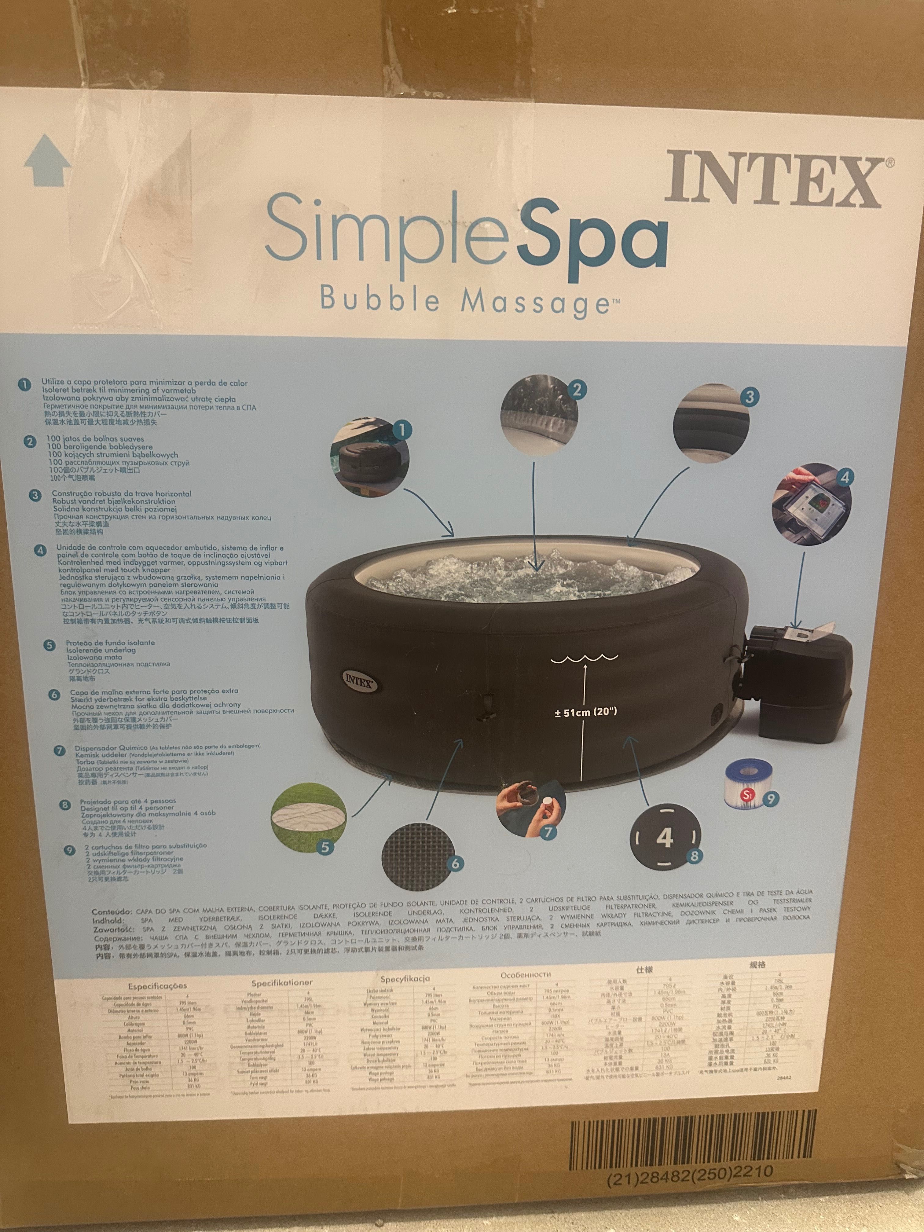 NOWE Jacuzzi INTEX Simple spa + wszystkie dodatki