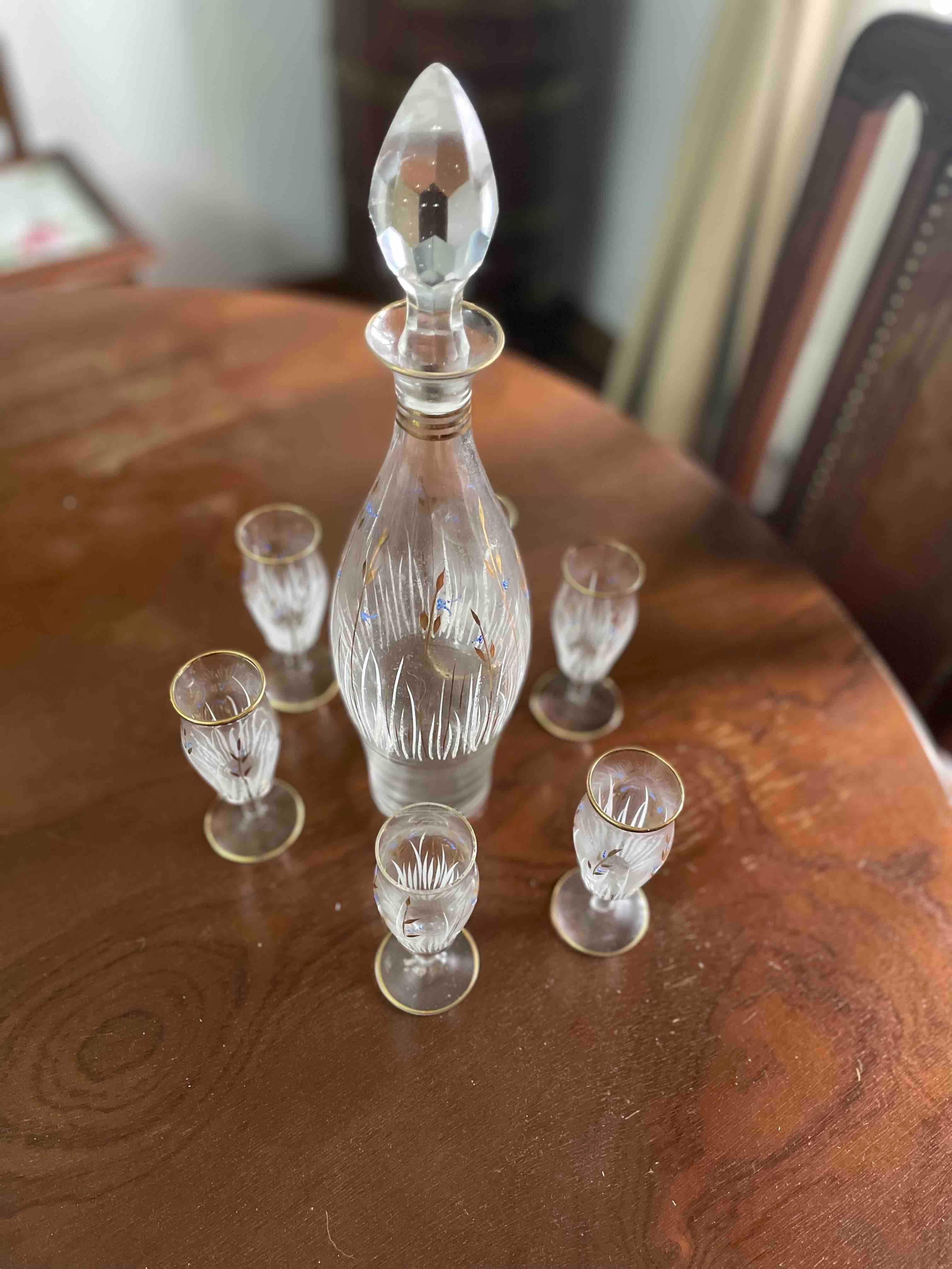 Conjunto de Garrafa licoreira com 6 cálices