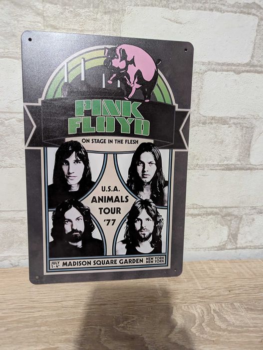 Металлическая табличка Pink Floyd, 30*20 см. на подарок