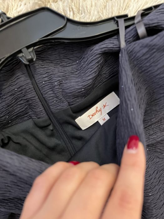 Suknia balowa wizytowa wieczorowa rozmiar M granatowa