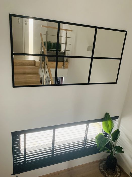 Lustro loft 150x75 cm metal lustro loftowe duże od ręki