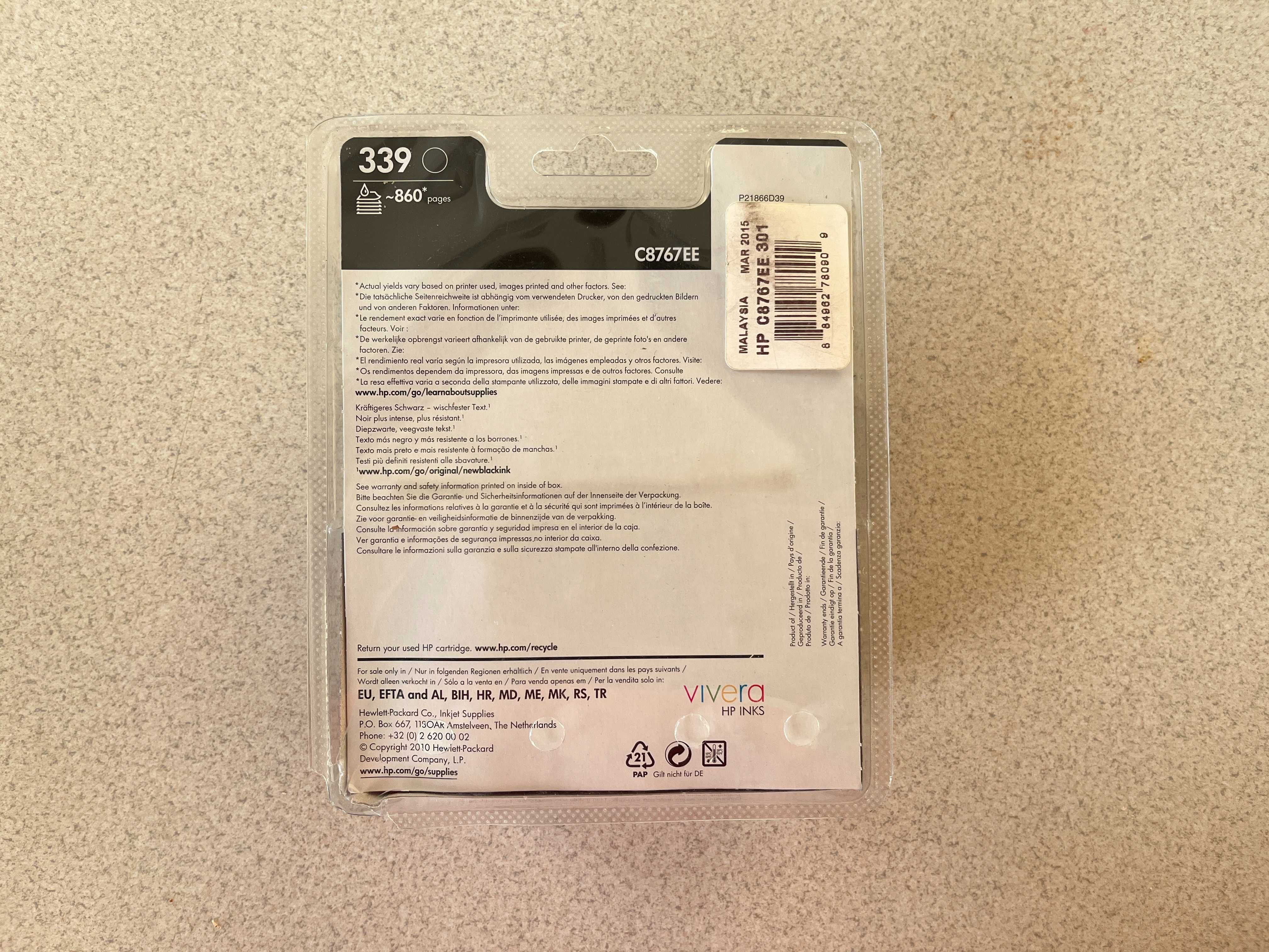 Tusz czarny do drukarki HP 339