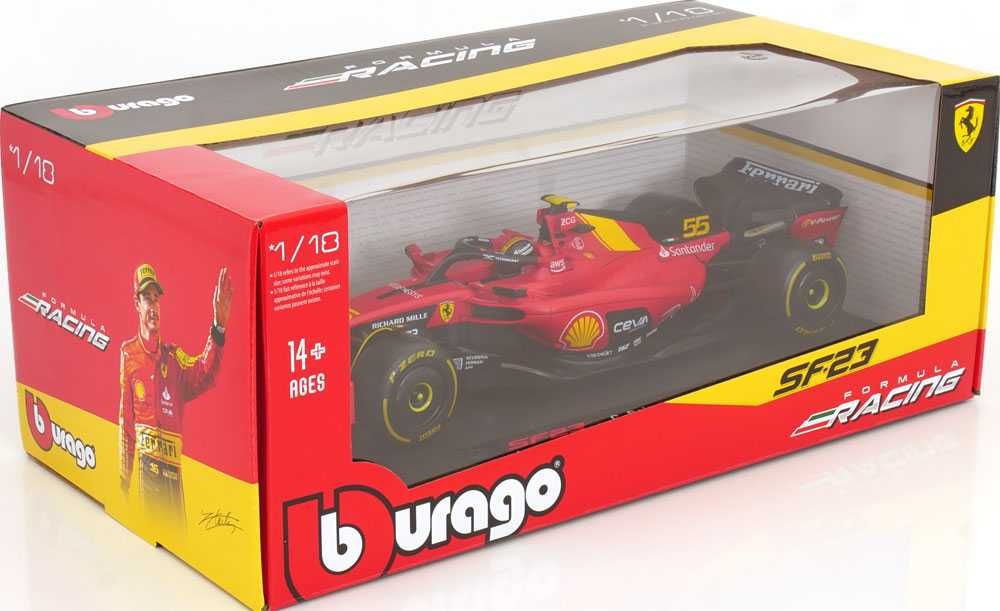 Model 1:18 Bburago Ferrari SF-23 #16 3rd Italian GP F1 2023 C.Sainz jr