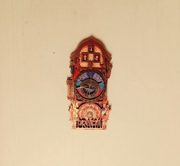 Praga drewniany magnes na lodówkę