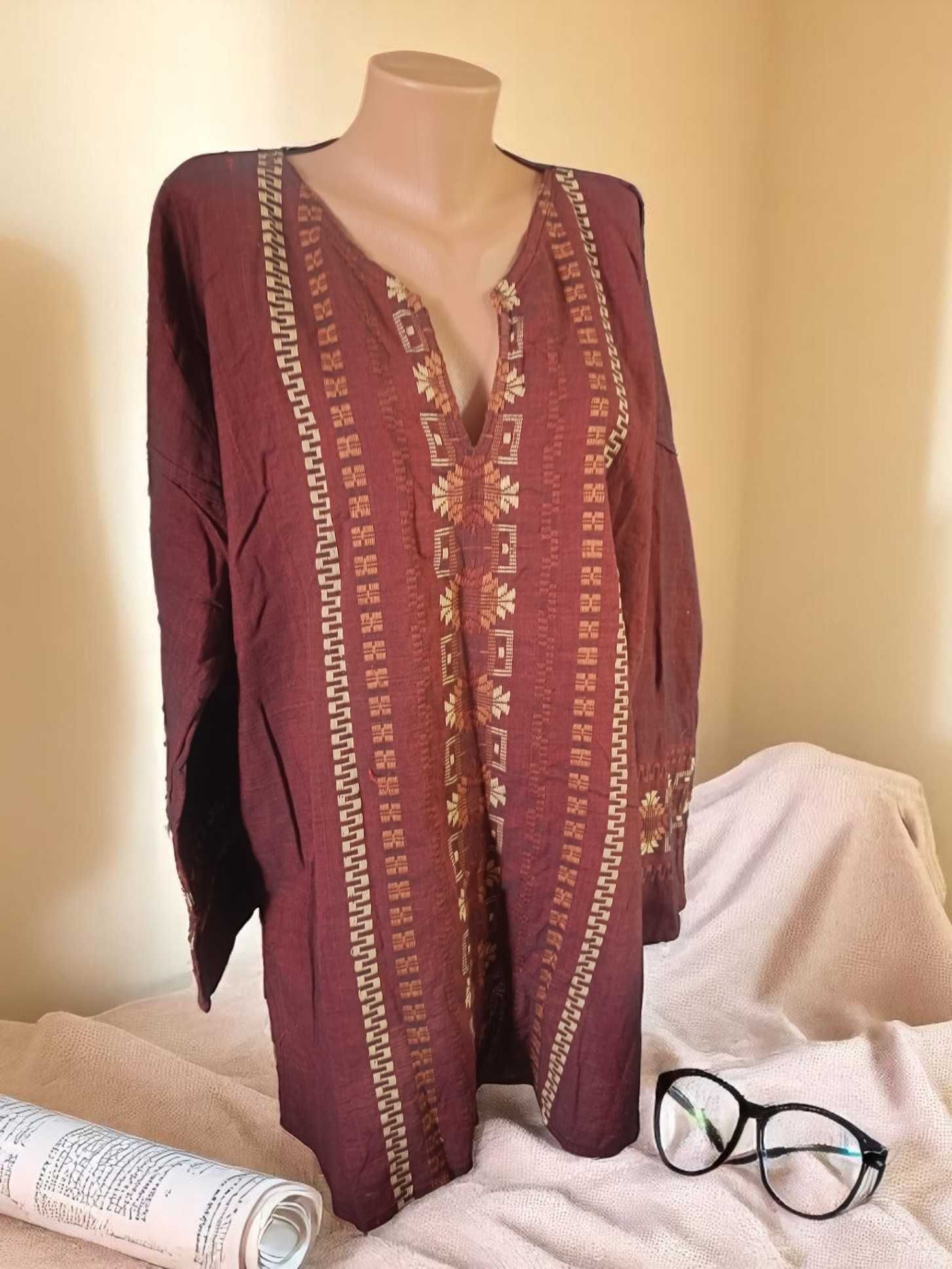 Piękna koszula-tunika-narzuta w stylu boho vintage z metki 4XL