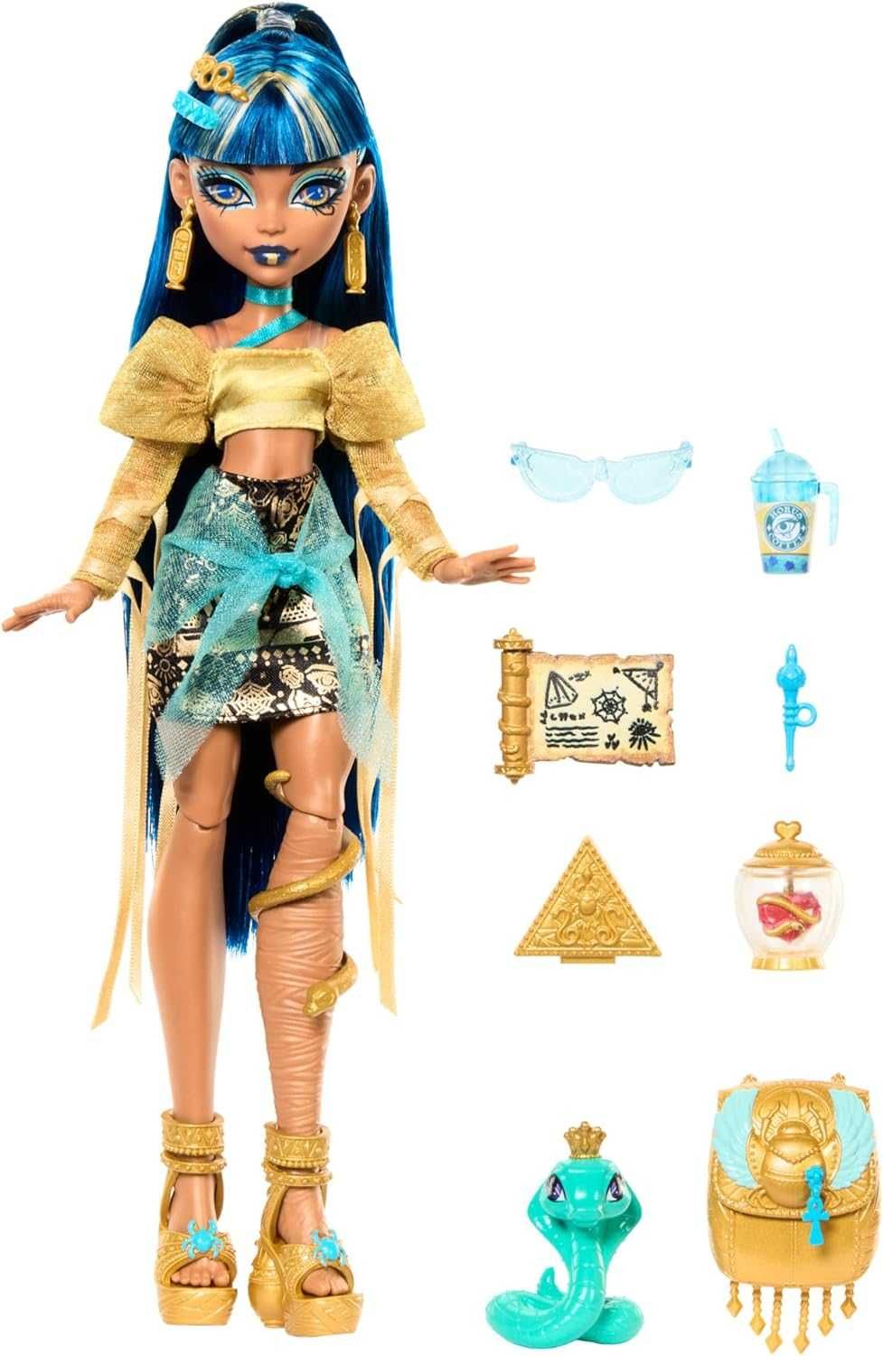 Monster High Cleo De Nile Doll in Golden Blousе Клео з вихованцем