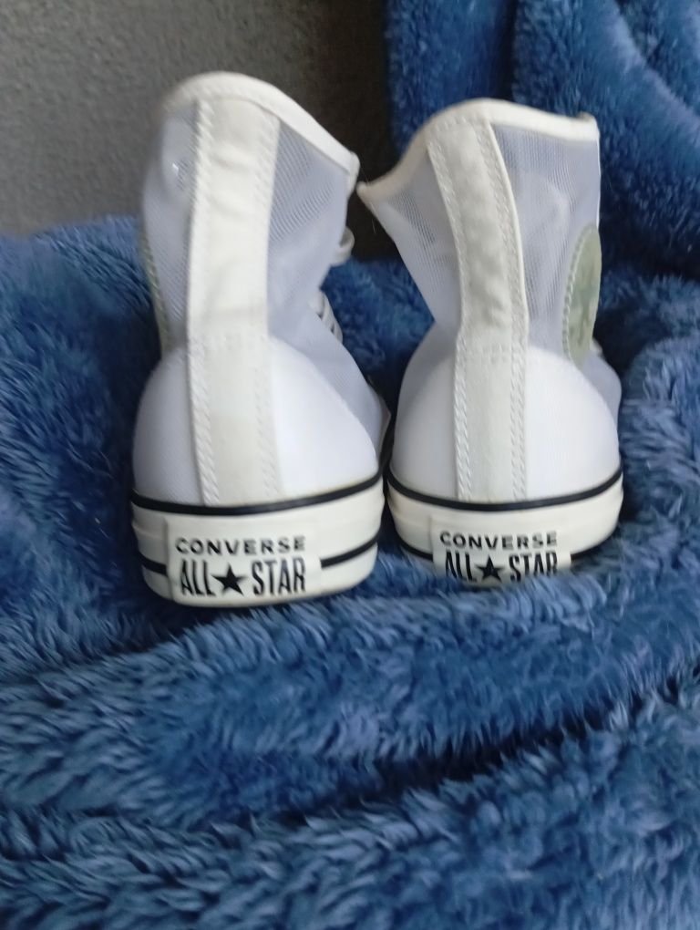 Trampki białe Converse wysokie z siateczką